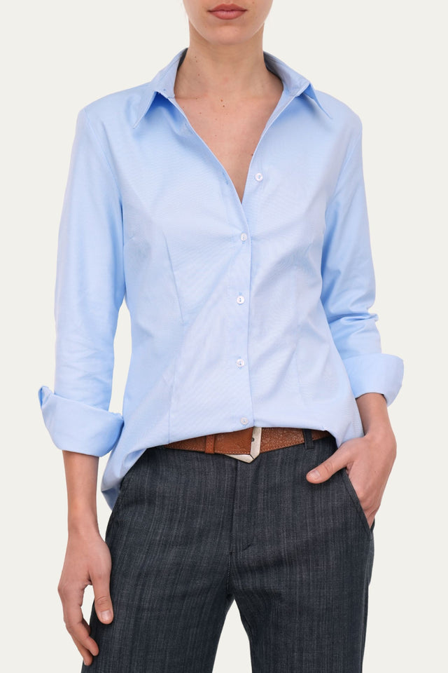 Camicia Oxford slim fit - Celeste