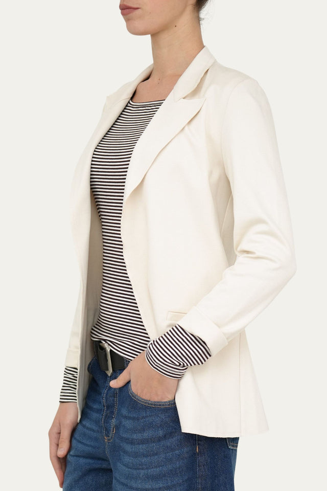 Giacca punto Milano JOLIE spigata - Panna