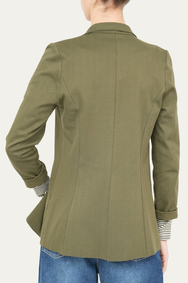 Giacca punto Milano JOLIE spigata - Verde Militare