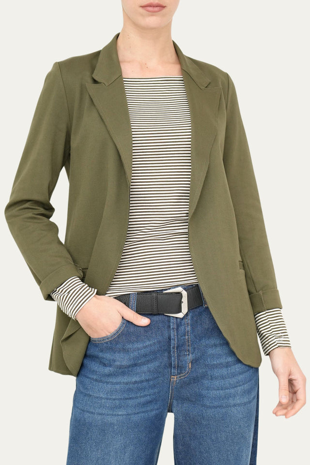 Giacca punto Milano JOLIE spigata - Verde Militare