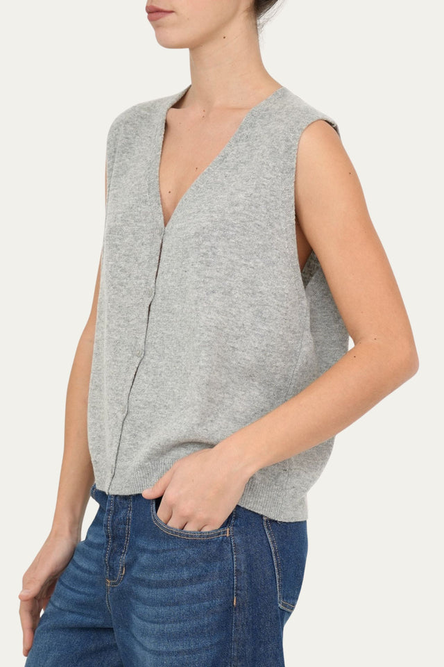 Gilet con bottoncini - Grigio Chiaro