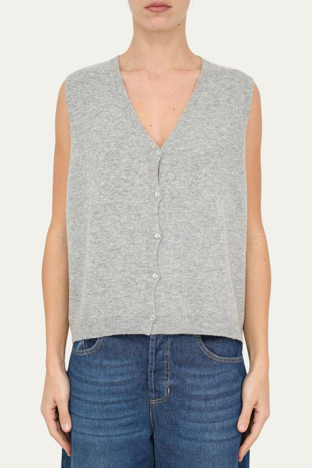 Gilet con bottoncini - Grigio Chiaro