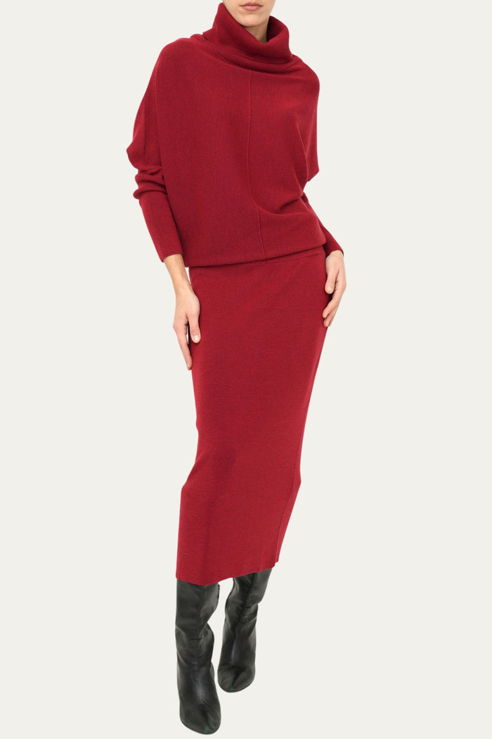 Abito lungo in maglia - Red