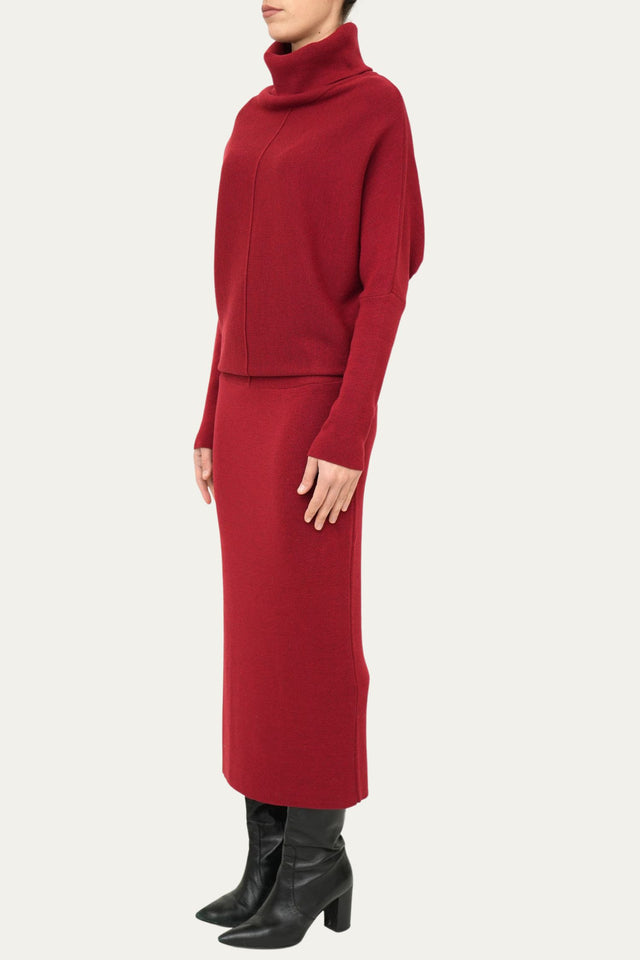 Abito lungo in maglia - Red