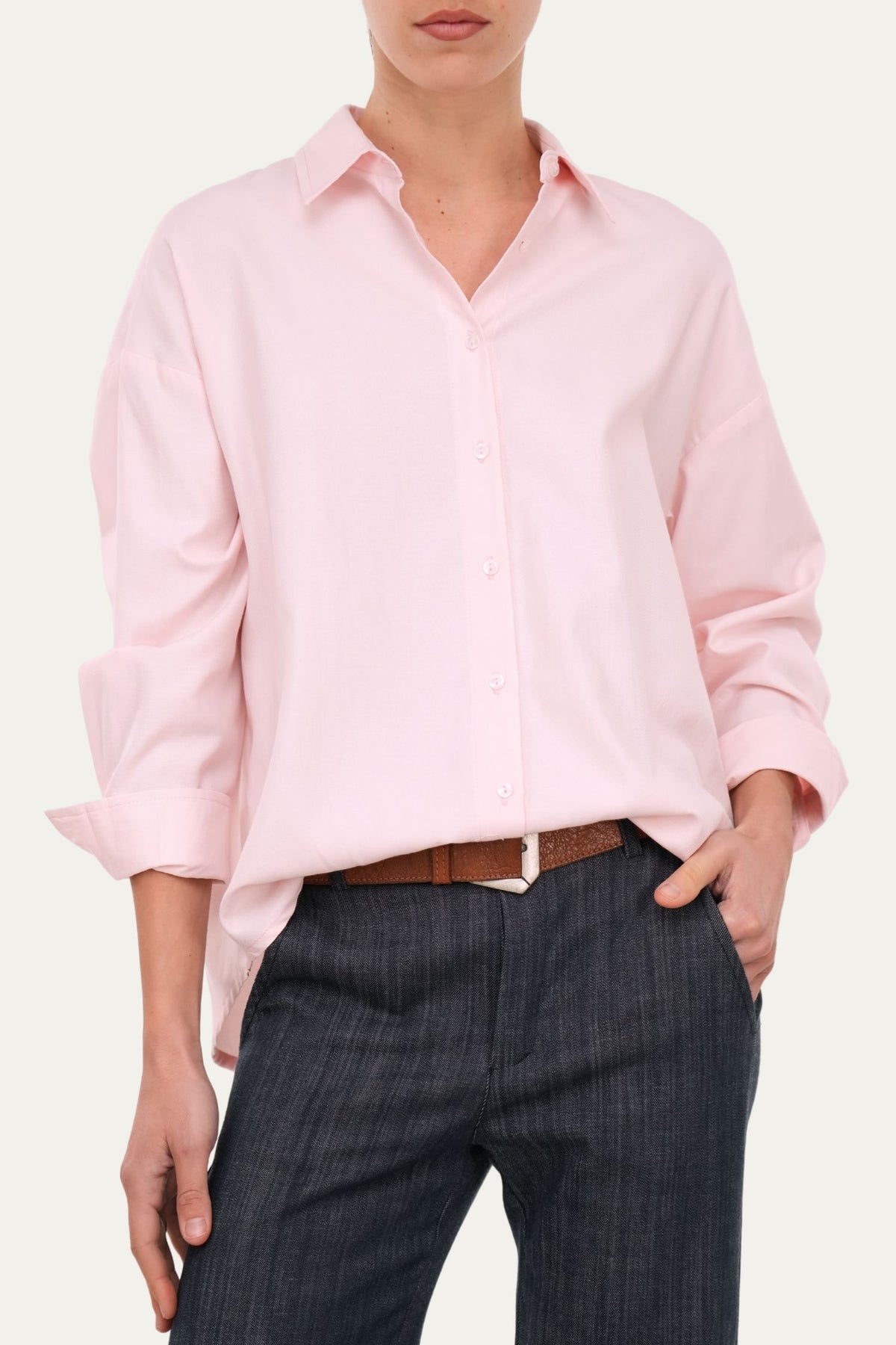 Camicia Oxford oversized - Rosa
