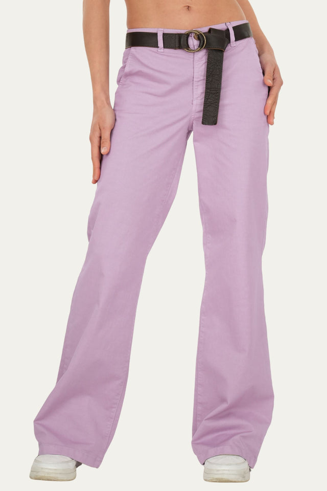 Pantalone palazzo LIA cotone Light - Glicine