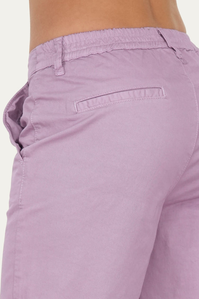 Pantalone palazzo LIA cotone Light - Glicine