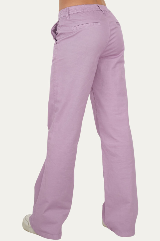 Pantalone palazzo LIA cotone Light - Glicine