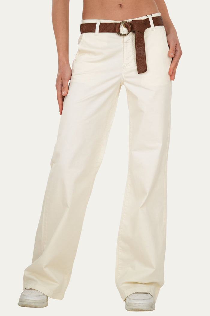 Pantalone palazzo LIA cotone Light - Panna