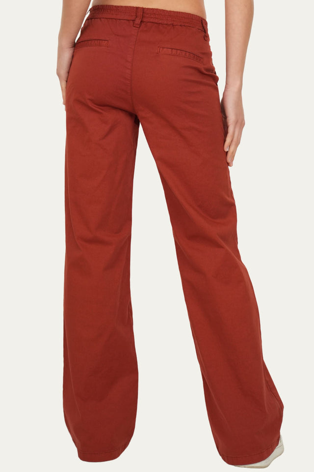 Pantalone palazzo LIA cotone Light - Terra