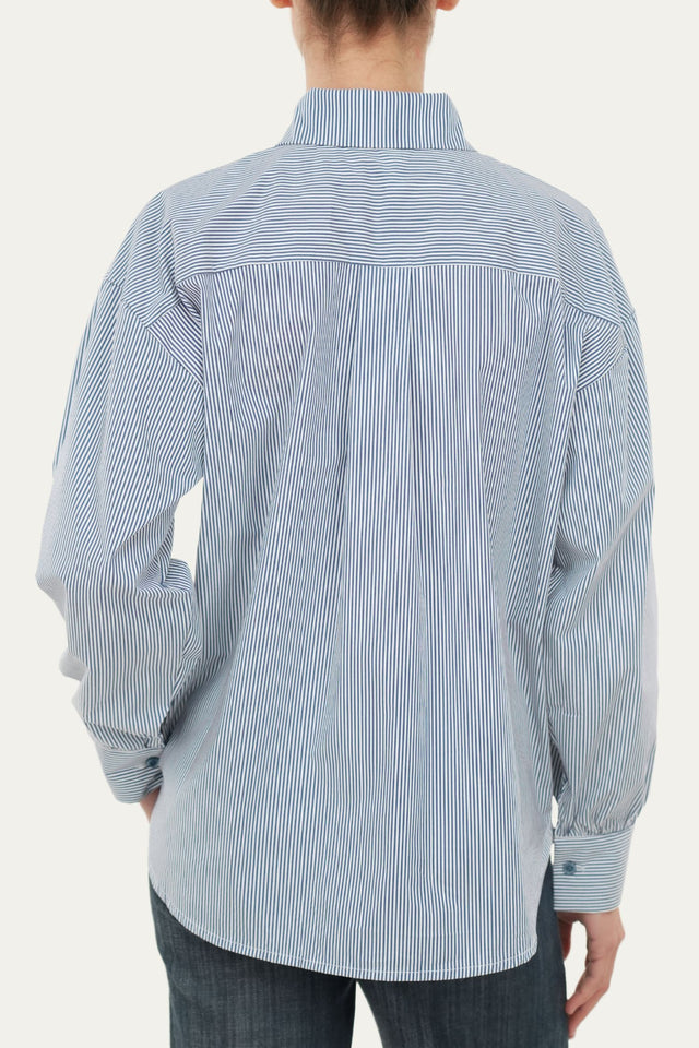 Camicia righe regular fit - Blu