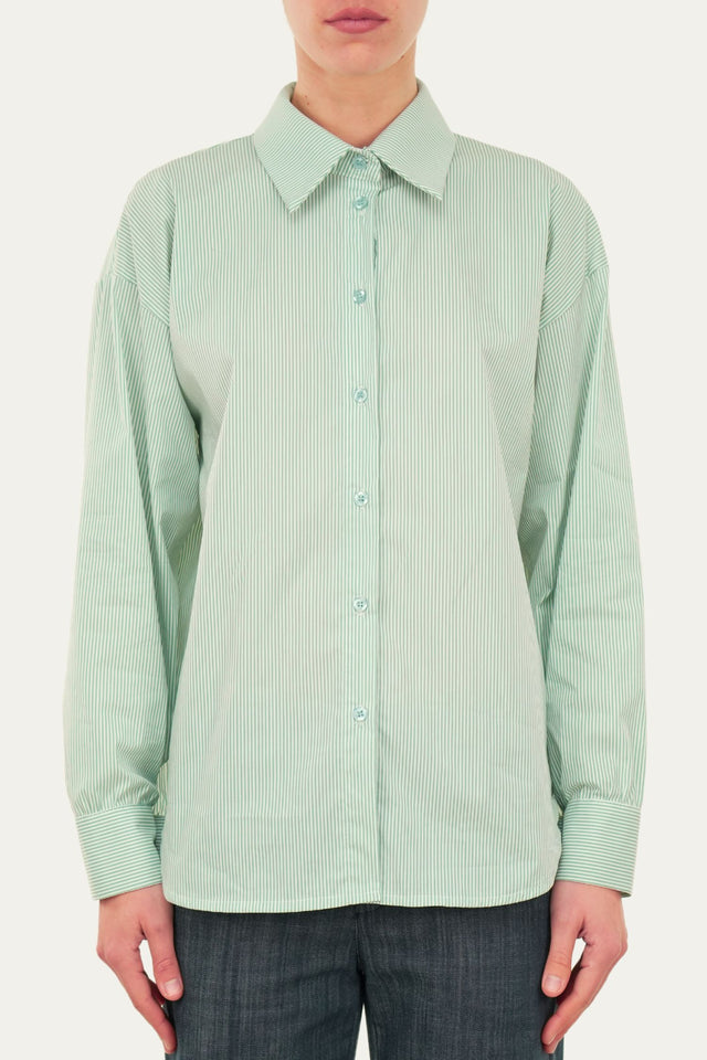Camicia righe regular fit - Menta
