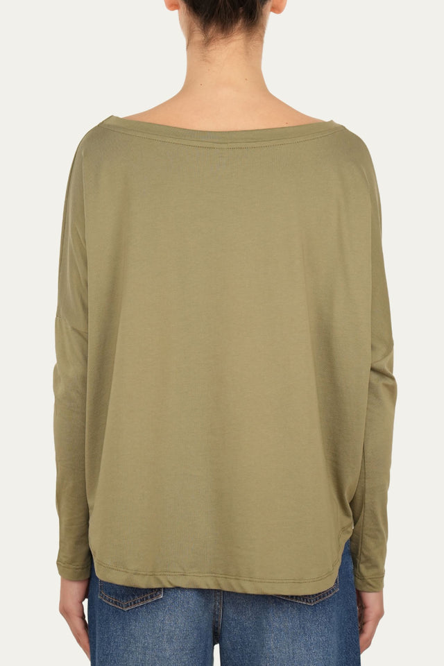 Maglia scollo a barca Cotone - Salvia