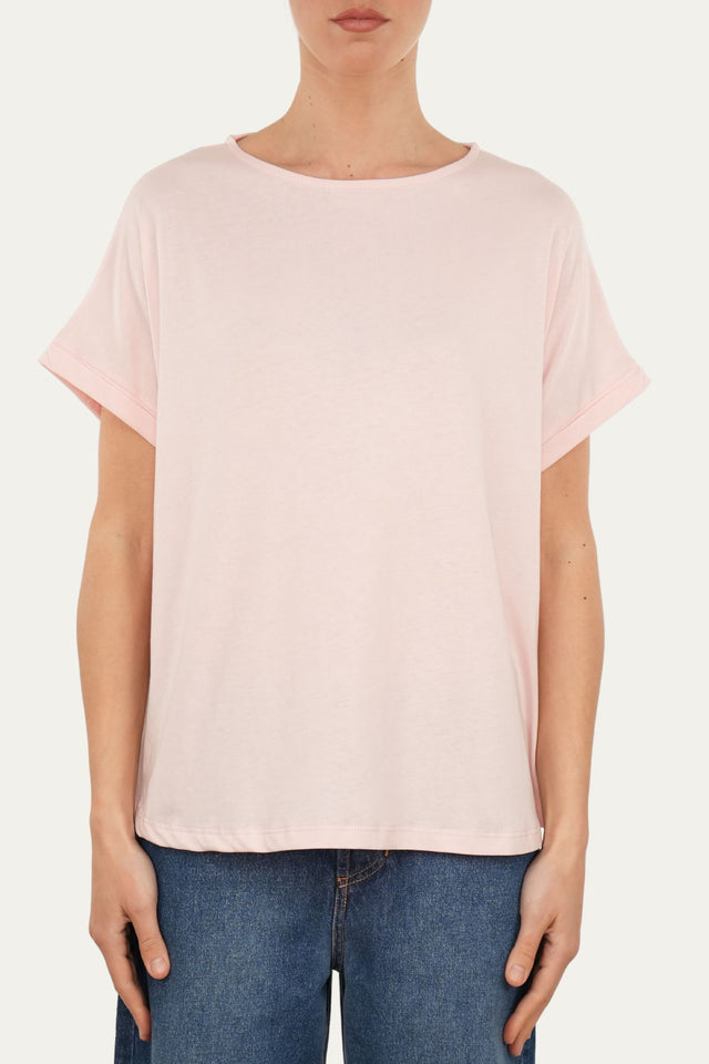 T+shirt a barchetta cotone - Rosa Confetto