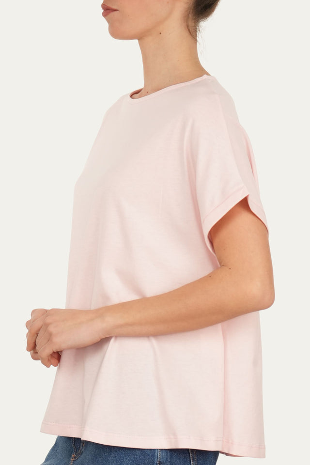 T+shirt a barchetta cotone - Rosa Confetto