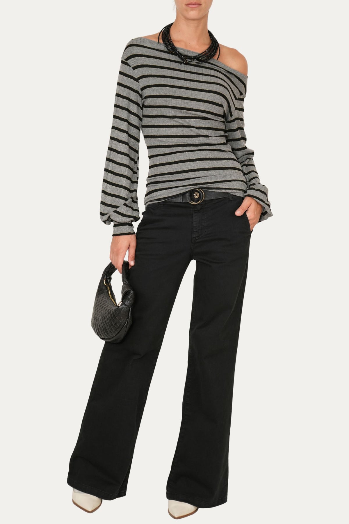Maglia Glam a righe - Nero