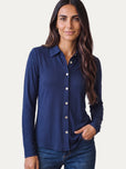 Camicia Jersey di Viscosa MILLY - Blu Notte