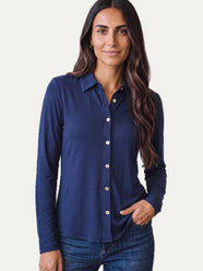 Camicia Jersey di Viscosa MILLY - Blu Notte