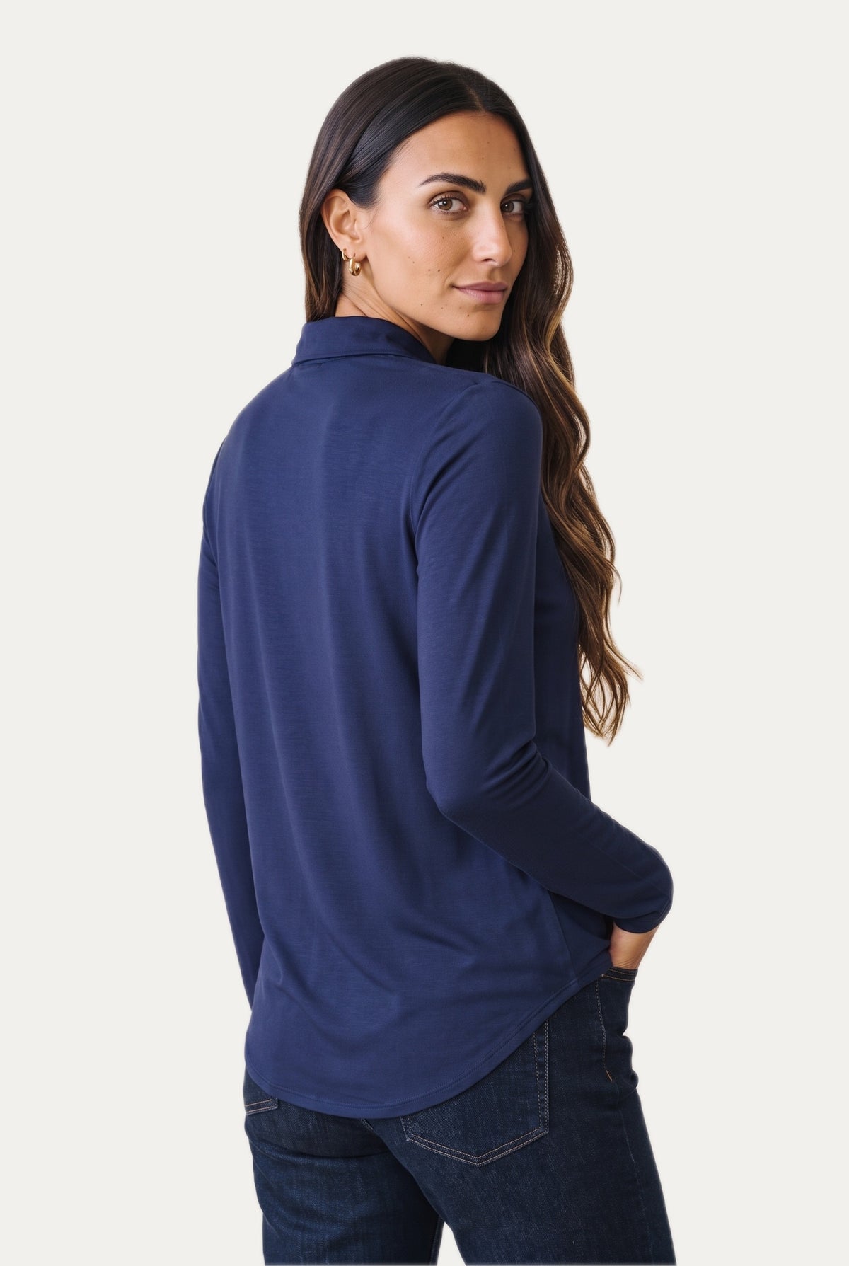 Camicia Jersey di Viscosa MILLY - Blu Notte