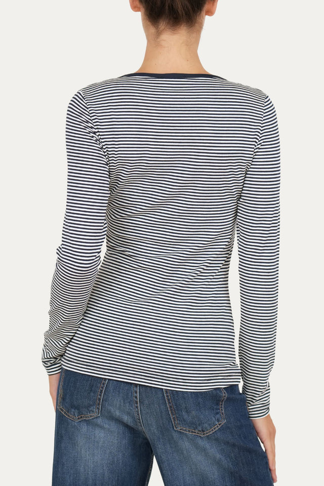 Maglia scollo a V con bottoni IVY - Blu Notte