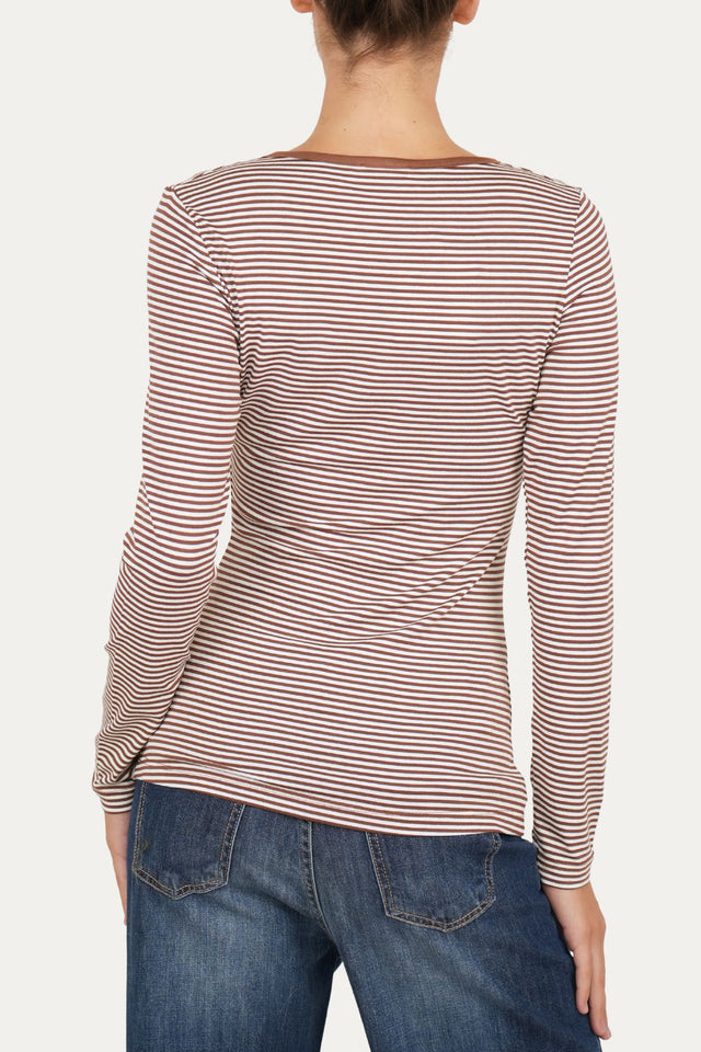 Maglia scollo a V con bottoni IVY - Moka