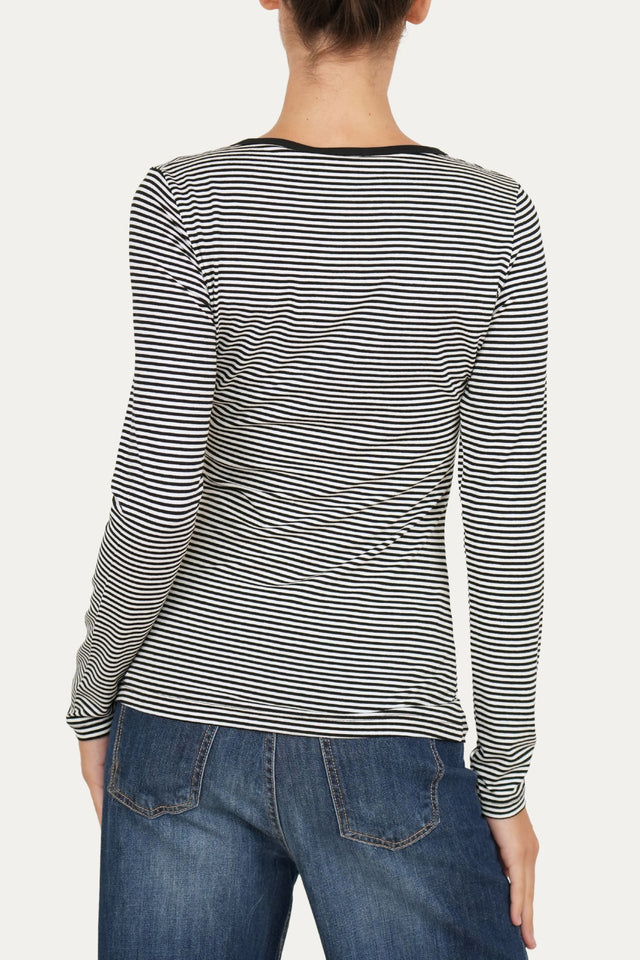 Maglia scollo a V con bottoni IVY - Nero