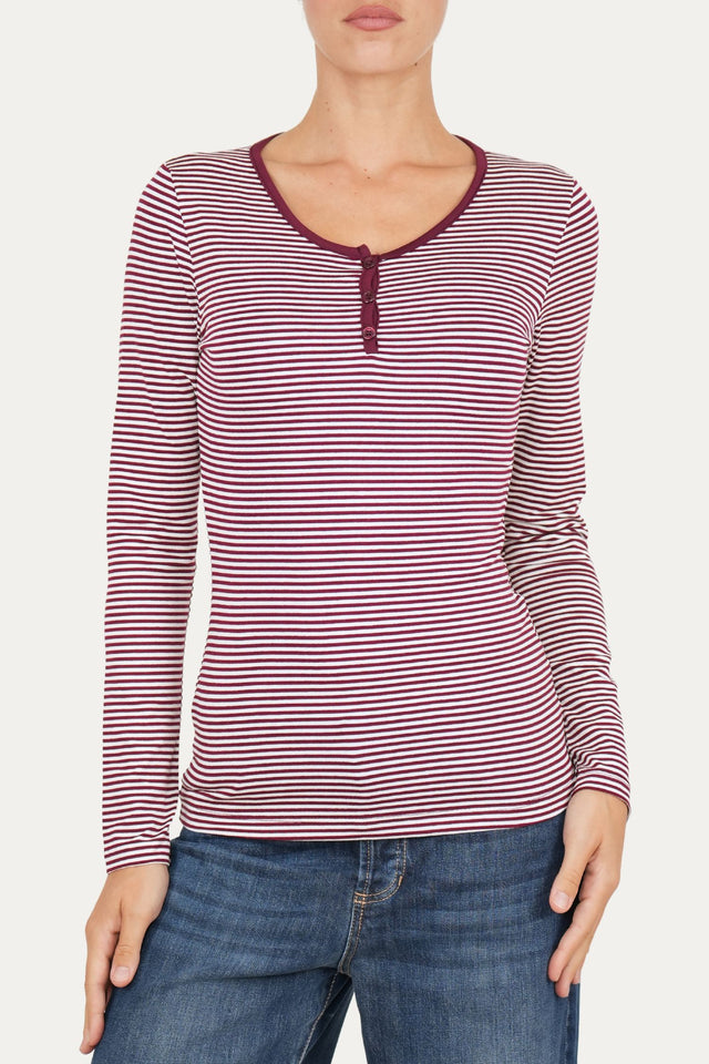 Maglia scollo a V con bottoni IVY - Vino