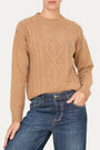 Maglione TRECCE e ROMBI misto cashmere - Biscotto