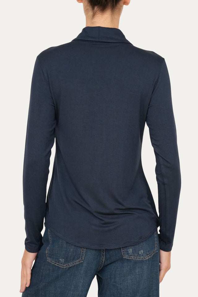 Camicia Jersey di Viscosa MILLY - Blu Notte