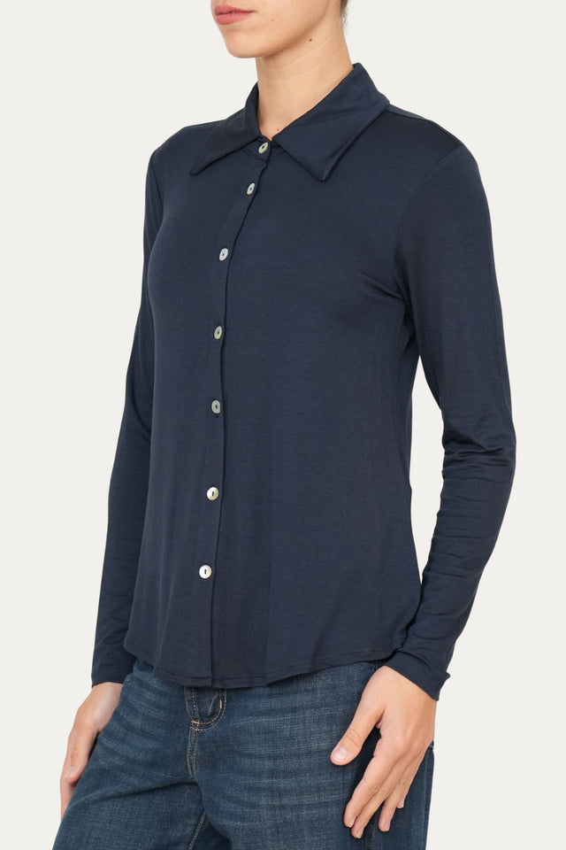 Camicia Jersey di Viscosa MILLY - Blu Notte