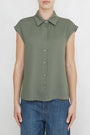 Blusa manica scesa con bottoni - Verde militare