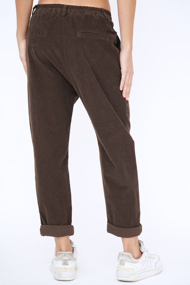 Bulier - Pantalone boyfriend SALLY velluto mille righe - Moro - Elisa Paglia