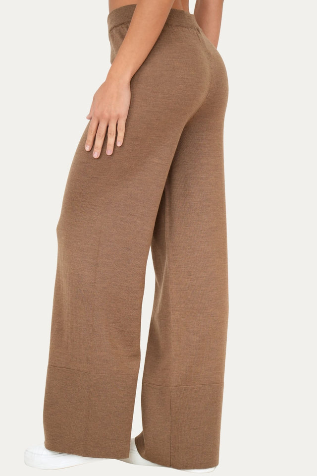 Pantalone palazzo in lana merino Zegna Baruffa - Biscotto