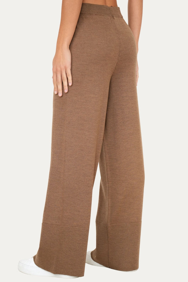 Pantalone palazzo in lana merino Zegna Baruffa - Biscotto