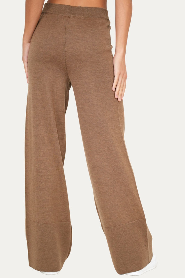 Pantalone palazzo in lana merino Zegna Baruffa - Biscotto