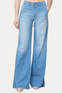Pantalone palazzo LIA in chambray - Lavaggio Medio