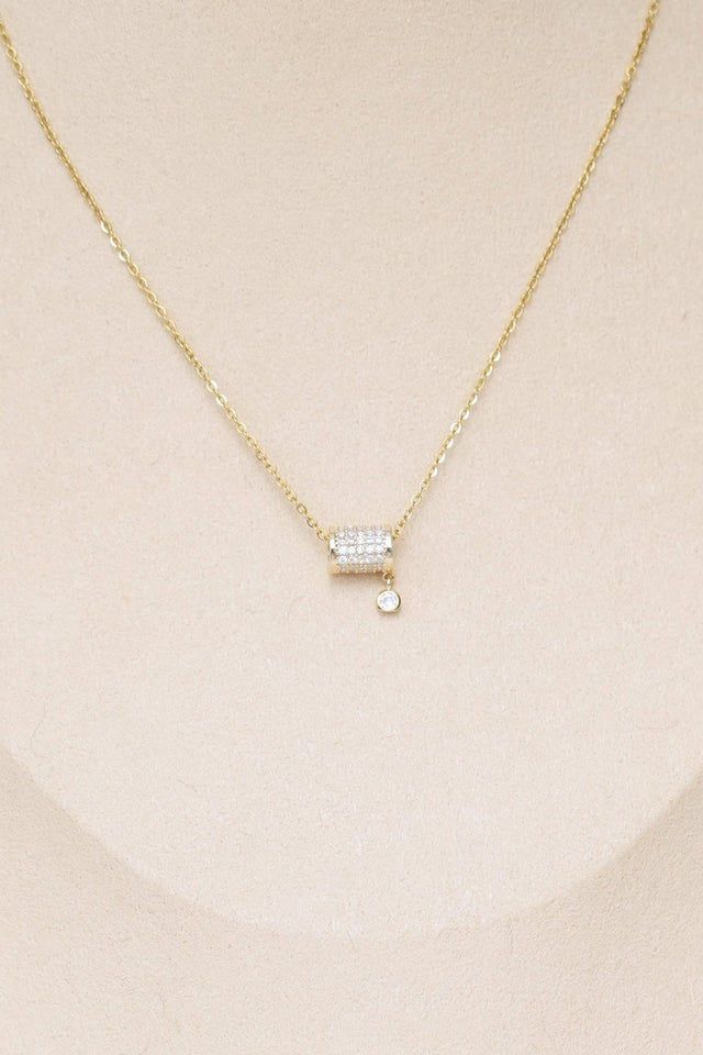 Collana con passante pavè - Oro - Elisa Paglia