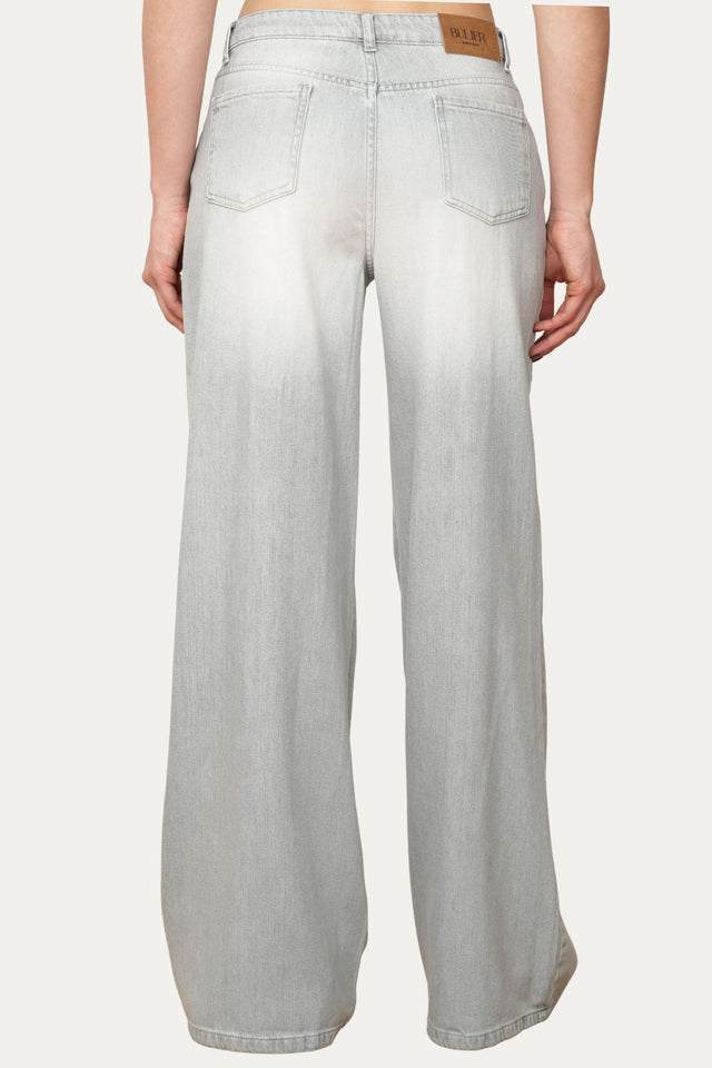 Jeans palazzo DEA in denim leggero strutturato - Grey Wash