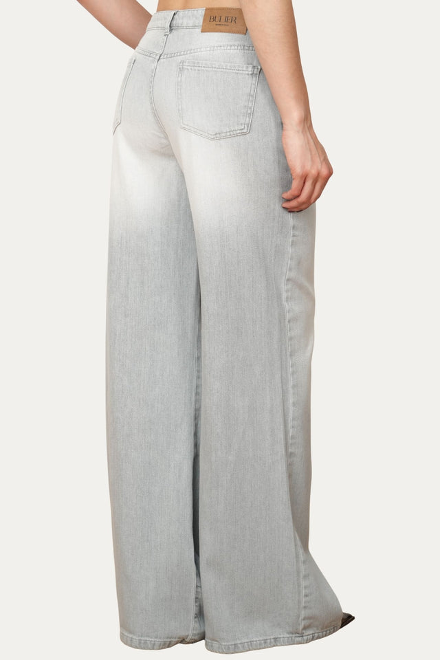 Jeans palazzo DEA in denim leggero strutturato - Grey Wash