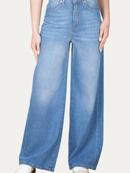 Jeans wide leg ISA in tessuto slegato - Blue Wash