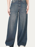 Jeans wide leg ISA in tessuto slegato - Denim Thè