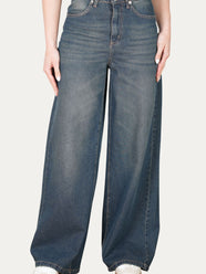 Jeans wide leg ISA in tessuto slegato - Denim Thè