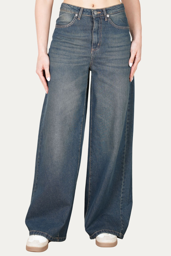 Jeans wide leg ISA in tessuto slegato - Denim Thè