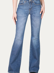 Jeans a zampa JANE in tessuto comfort - Denim Blu