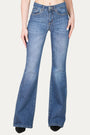 Jeans a zampa JANE in tessuto comfort - Denim Blu