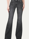 Jeans a zampa JANE in tessuto comfort - Denim Nero
