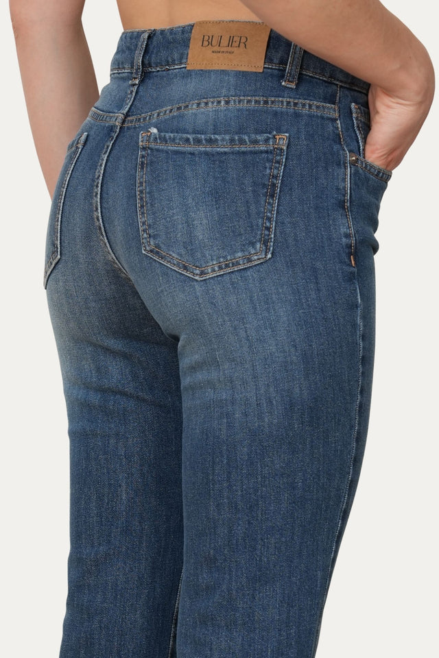 Jeans a zampa JANE in tessuto comfort - Denim Blu