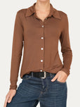 Camicia Jersey di Viscosa MILLY - Moka