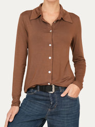 Camicia Jersey di Viscosa MILLY - Moka