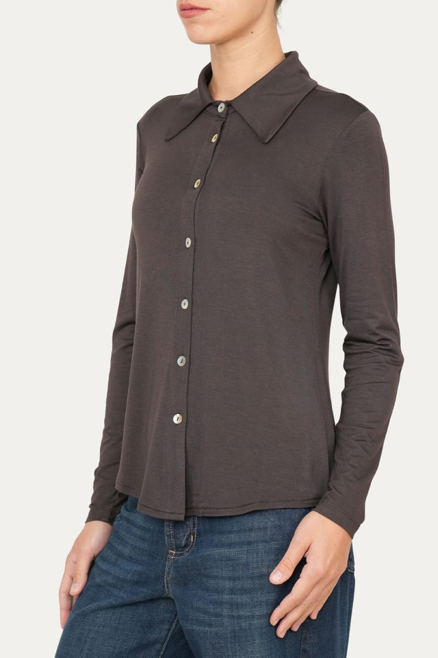 Camicia Jersey di Viscosa MILLY - Moro